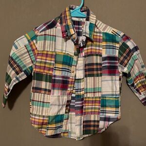 Kelly's Kids Multicolor Plaid Button Down Shirt A4